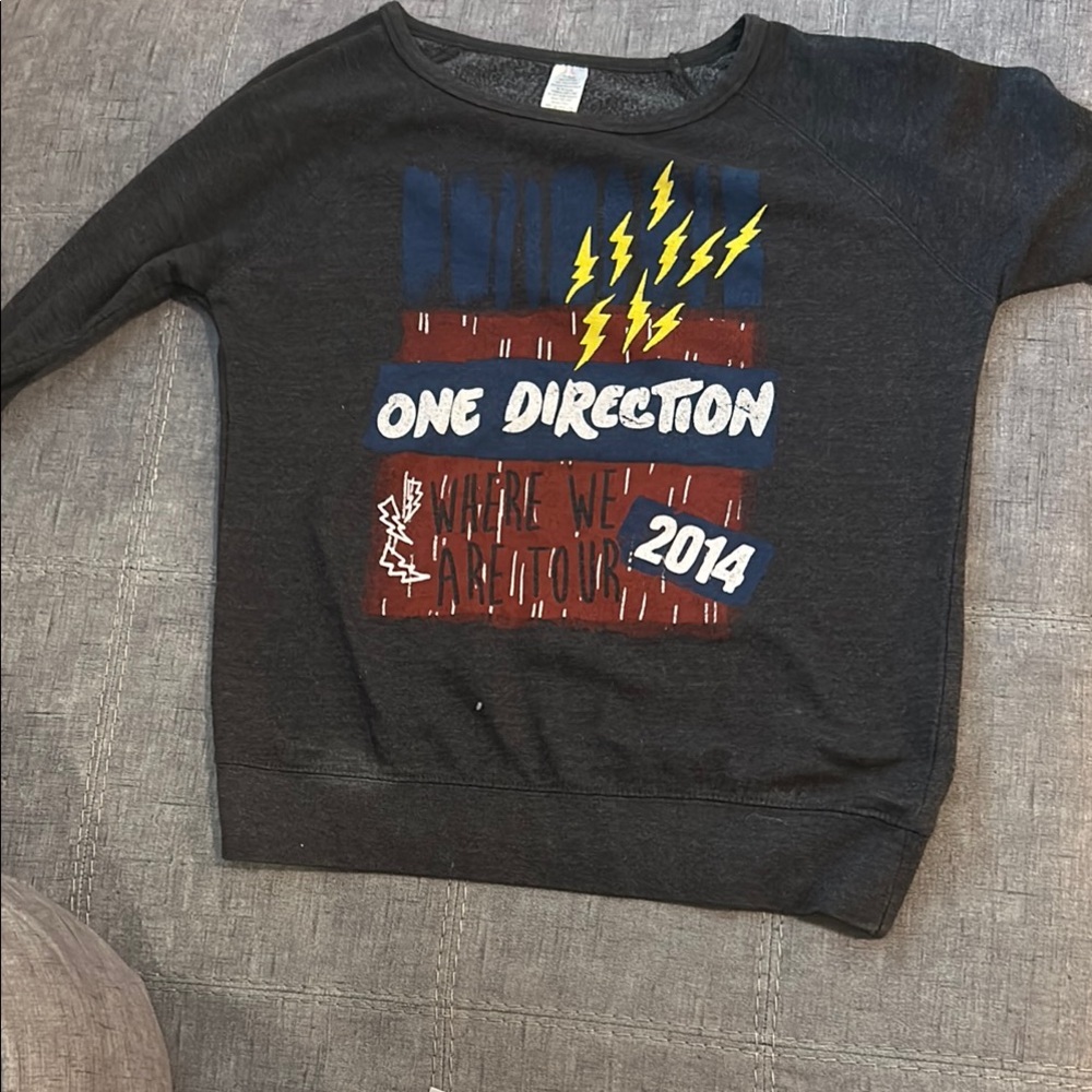 One Direction Charcoal Sweatshirt with Vibrant Tour Design